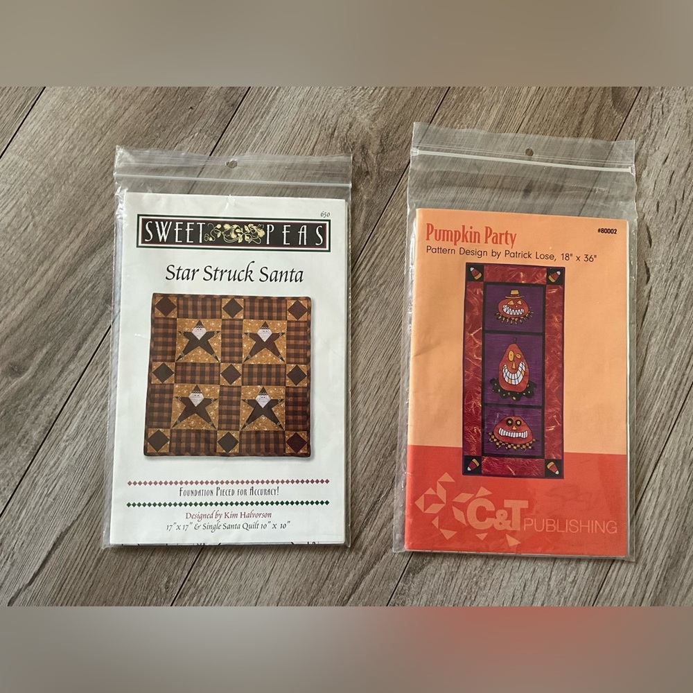 Quilt Patterns Sweet Peas Star Struck Santa C&T Pub Pumpkin Party